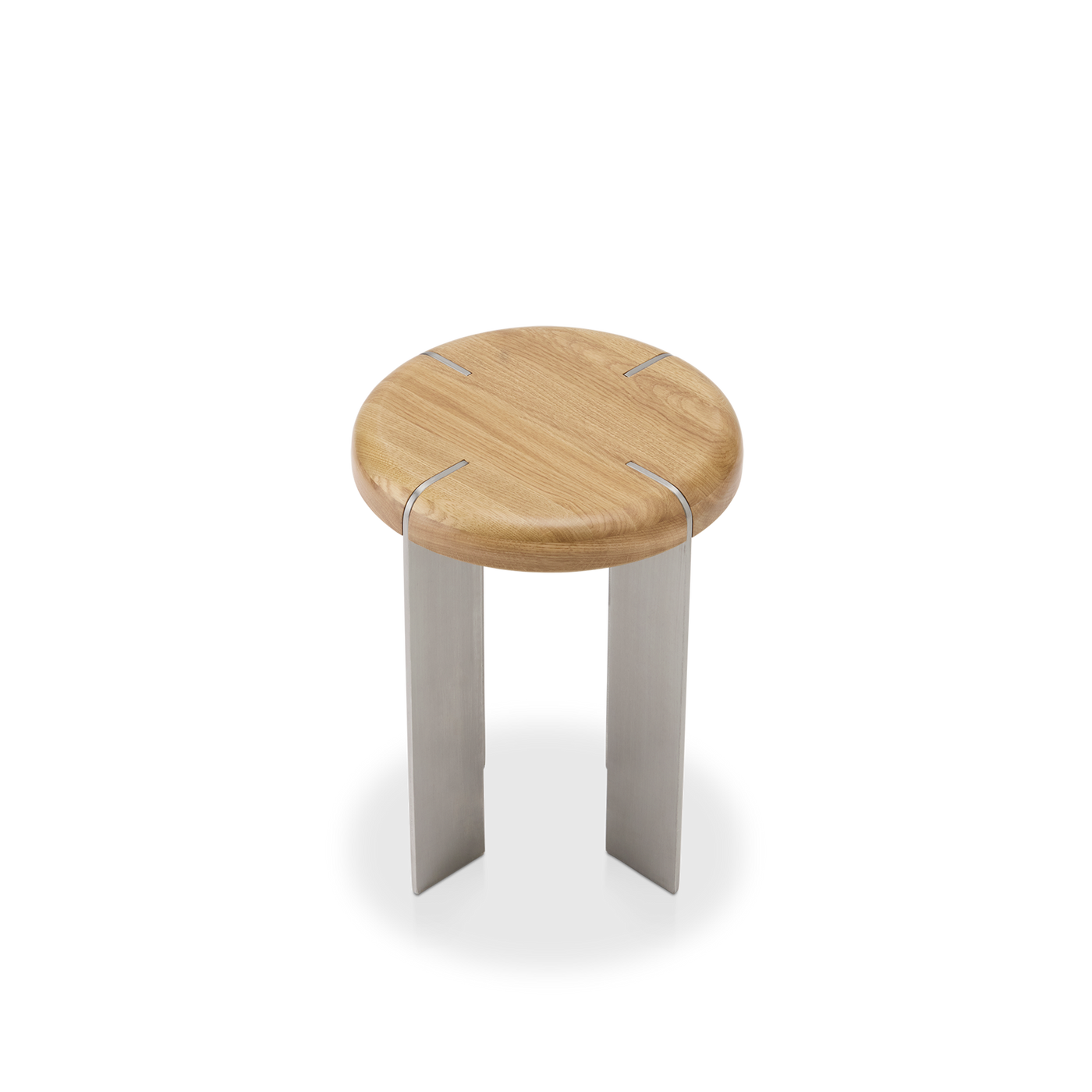 Etre Stainless Steel Occasional Table - [ Stainless Steel & Oak ]