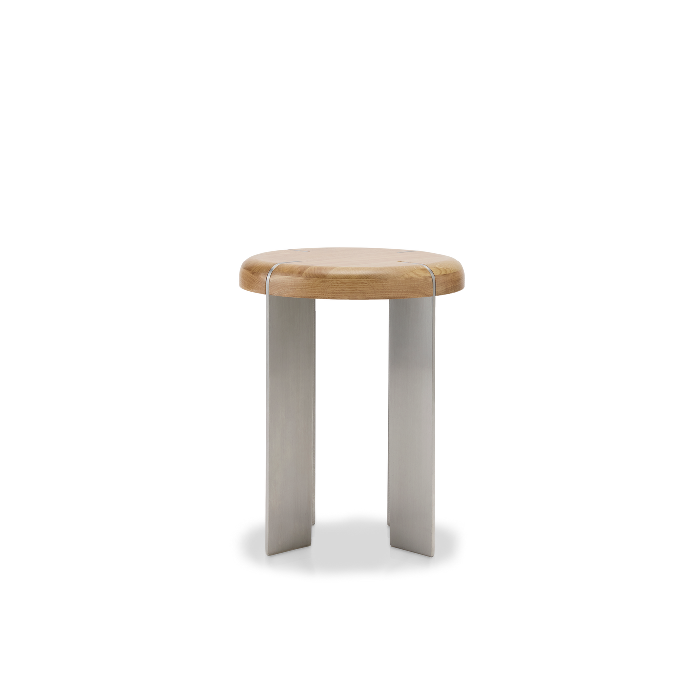 Etre Stainless Steel Occasional Table - [ Stainless Steel & Oak ]
