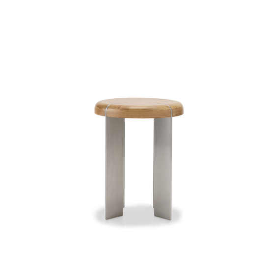 Etre Occasional Table - [ Stainless Steel & Oak ]
