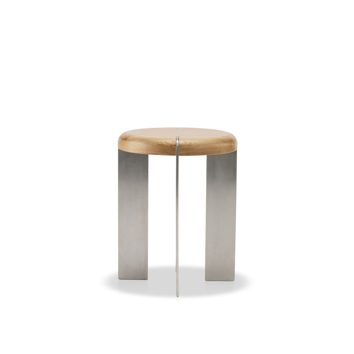 Etre Stainless Steel Occasional Table - [ Stainless Steel & Oak ]