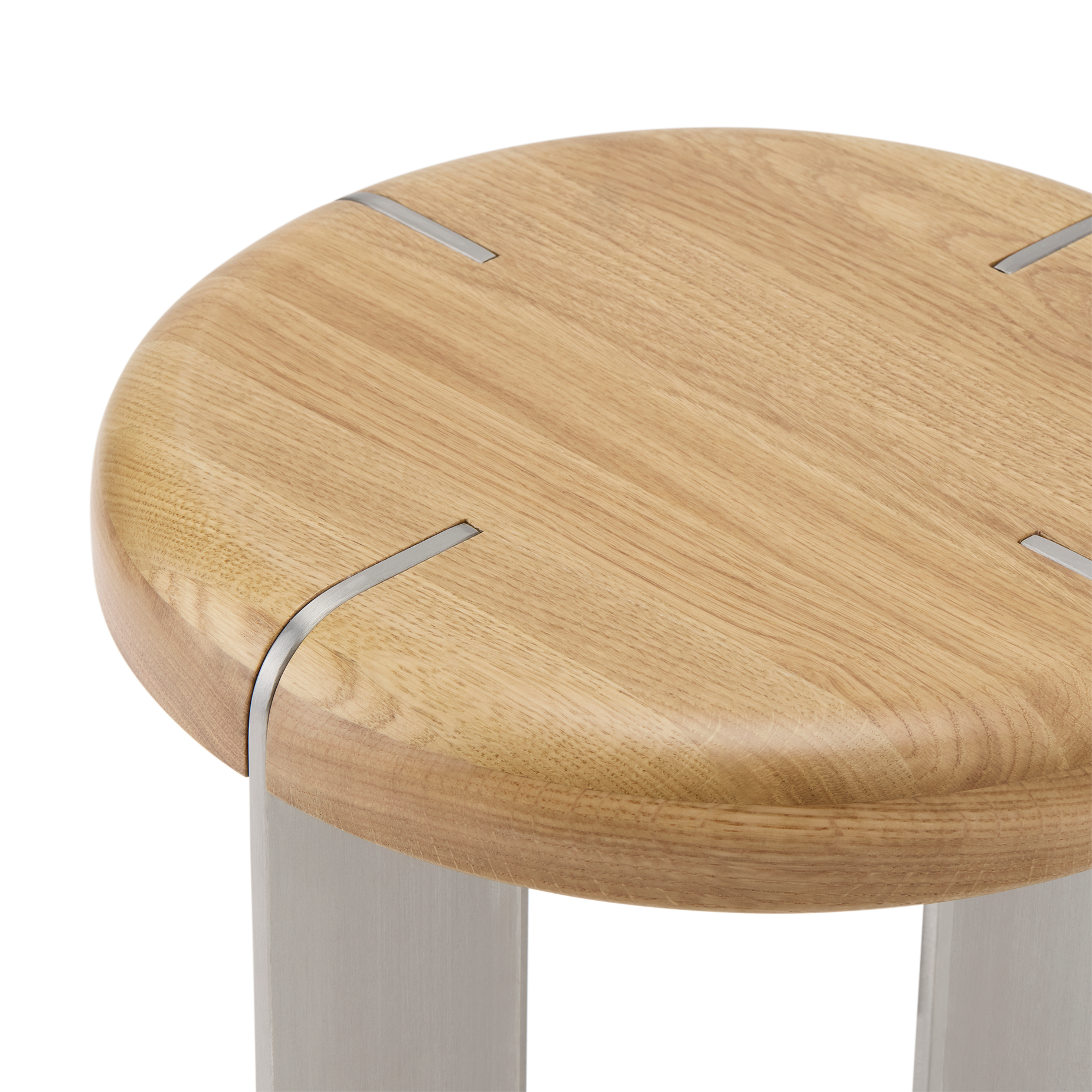 Etre Stainless Steel Occasional Table - [ Stainless Steel & Oak ]