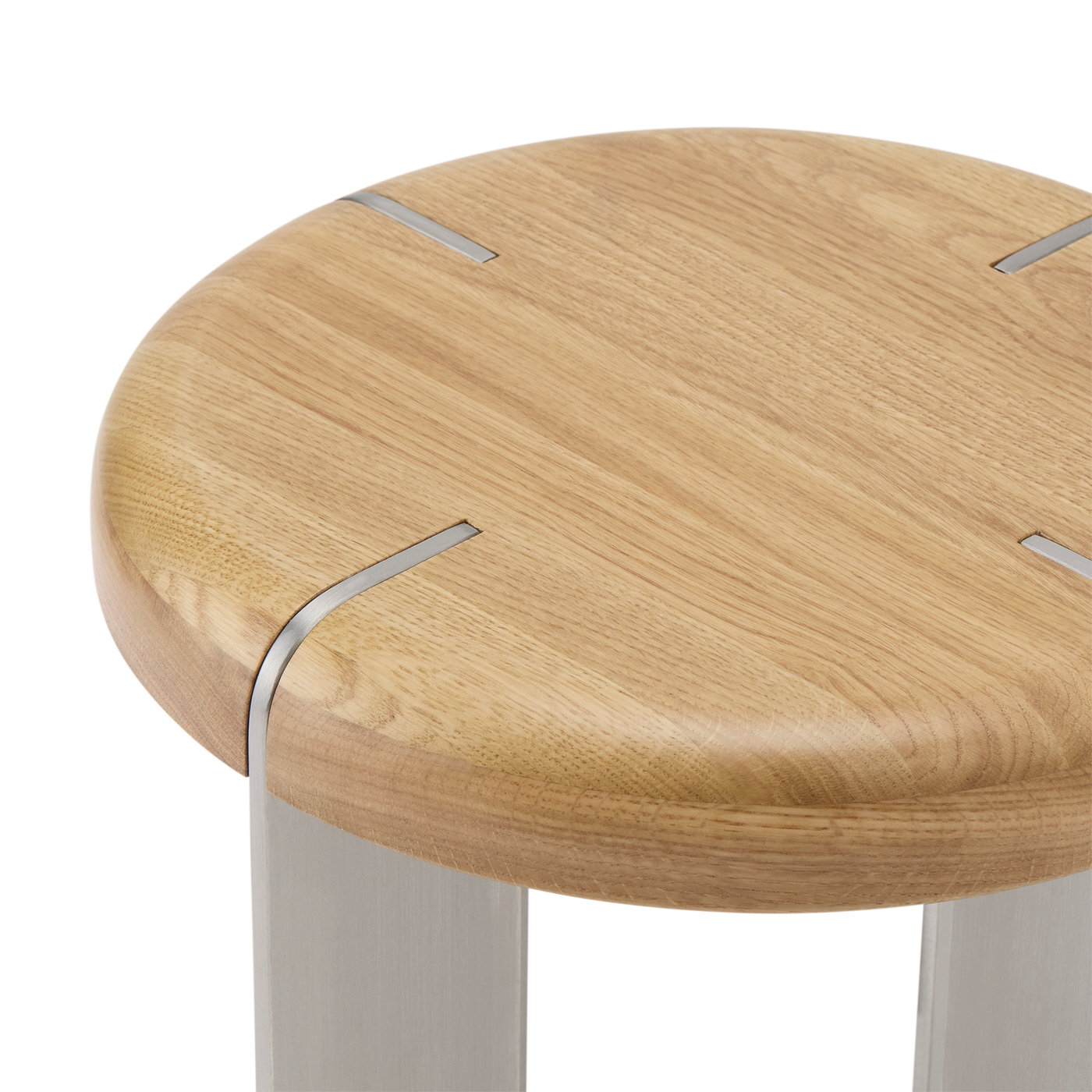 Etre Stainless Steel Occasional Table - [ Stainless Steel & Oak ]