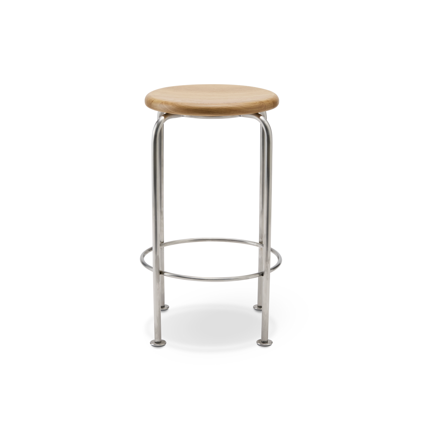 Wire Counter Stool - [ Stainless Steel & Oak ]