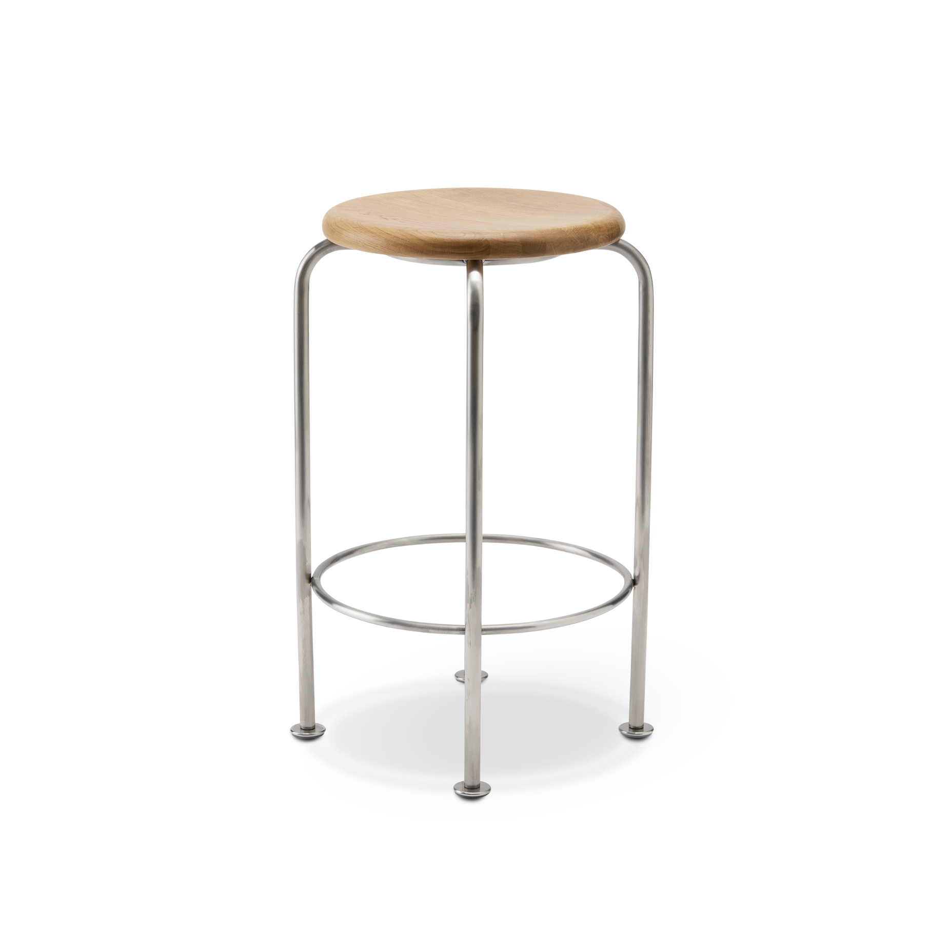 Wire Counter Stool - [ Stainless Steel & Oak ]