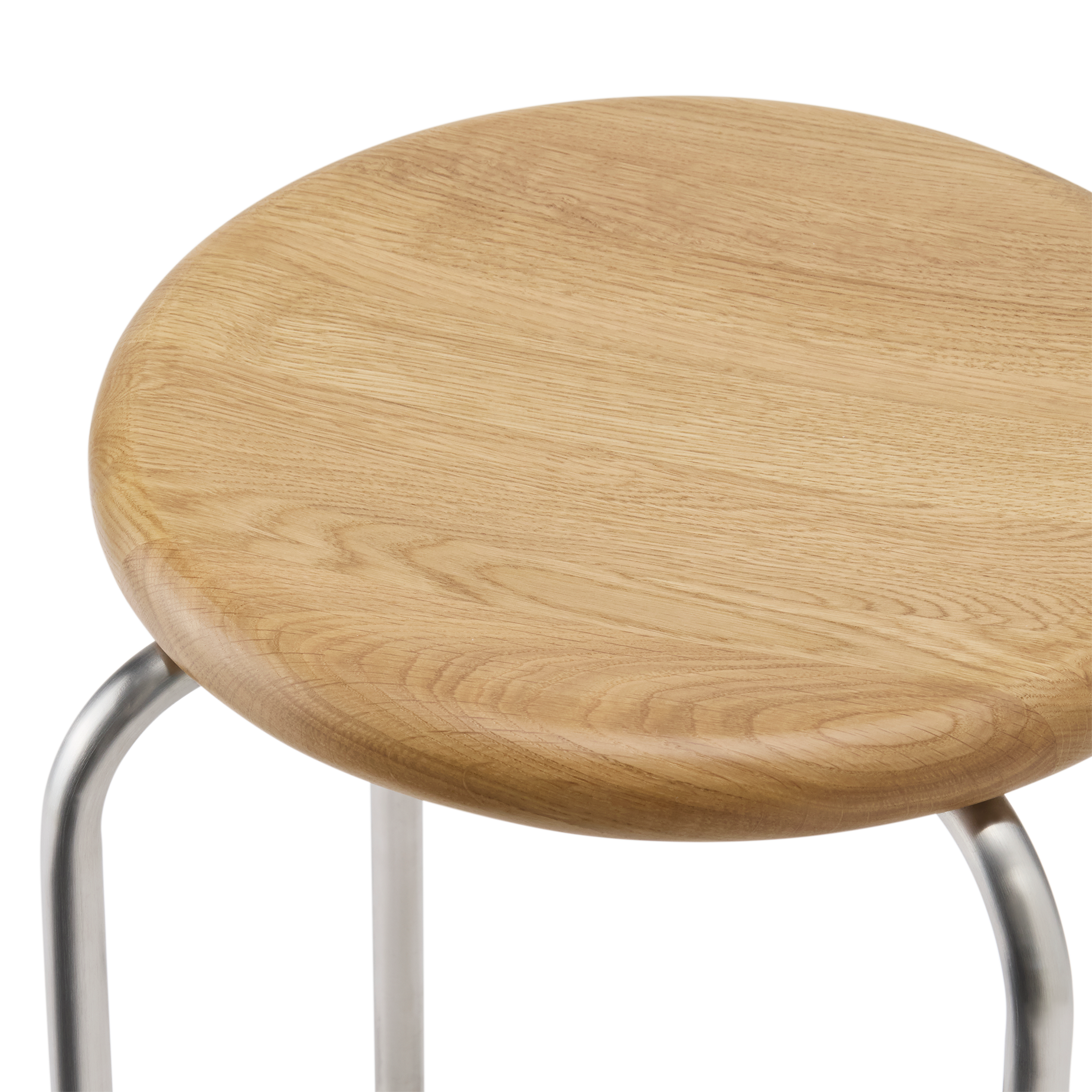 Wire Counter Stool - [ Stainless Steel & Oak ]
