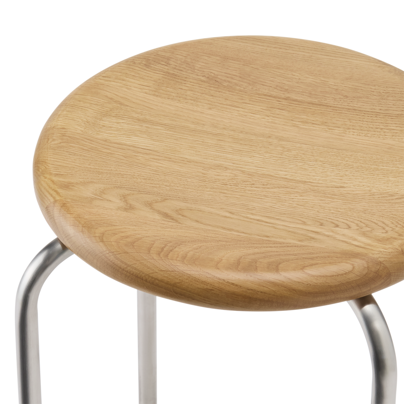 Wire Counter Stool - [ Stainless Steel & Oak ]