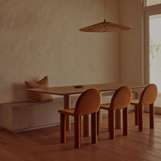 ELLISON STUDIOS. Arch Dining Chair in Malibu Caramel