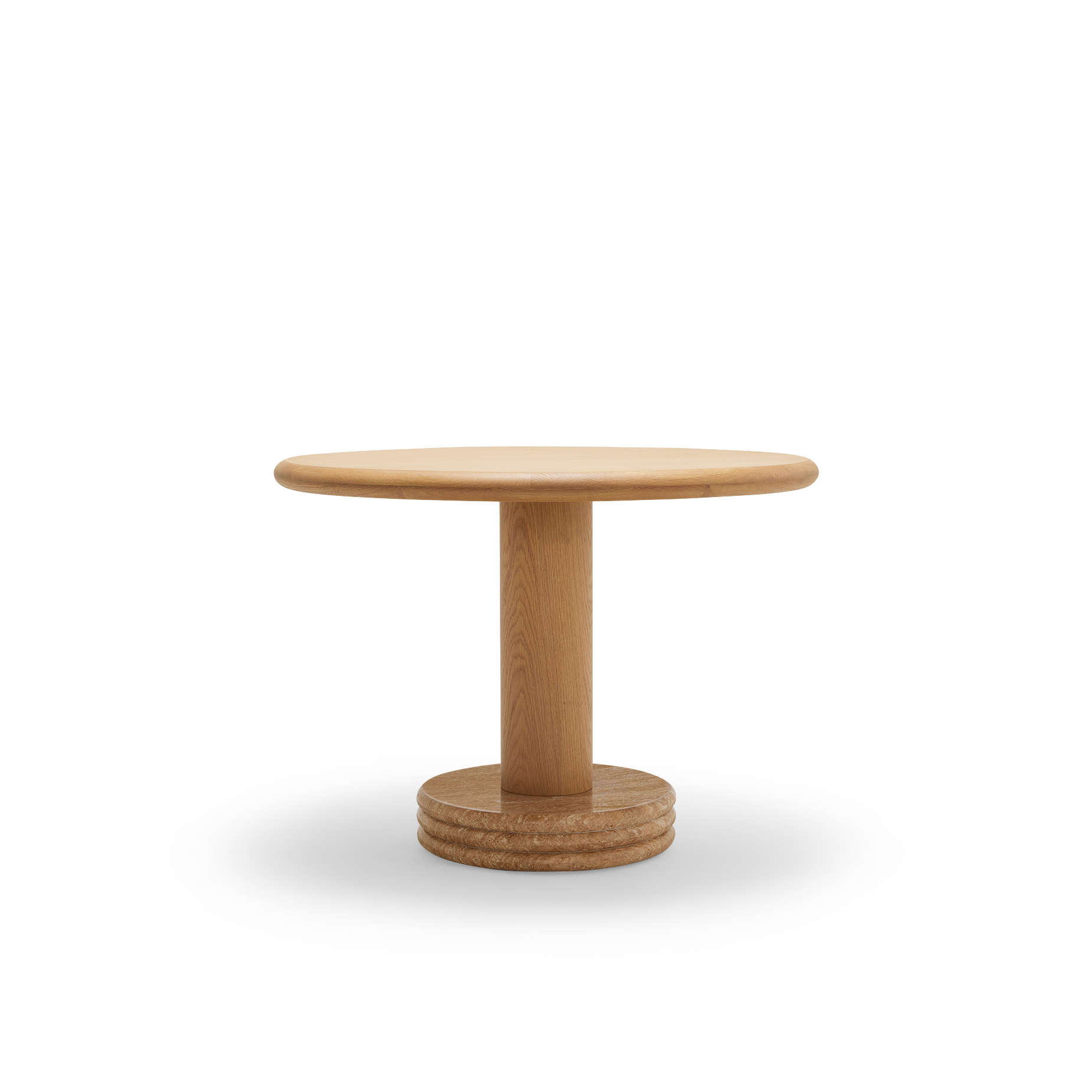 Bistro 105 Dining Table - [ Oak & Travertine ]