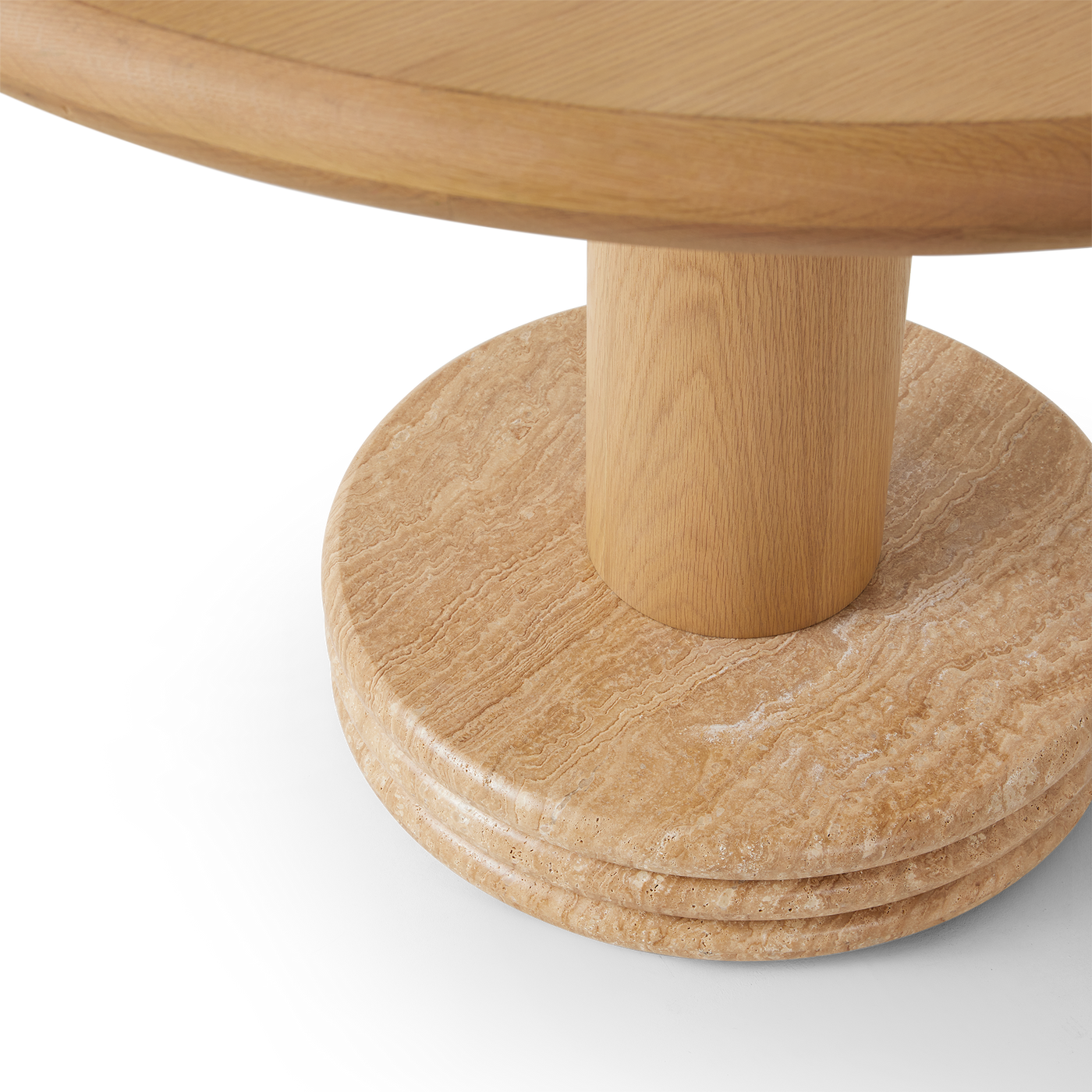 Bistro 105 Dining Table - [ Oak & Travertine ]