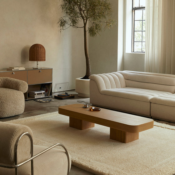 Block Rectangle Coffee Table - [ Oak ]