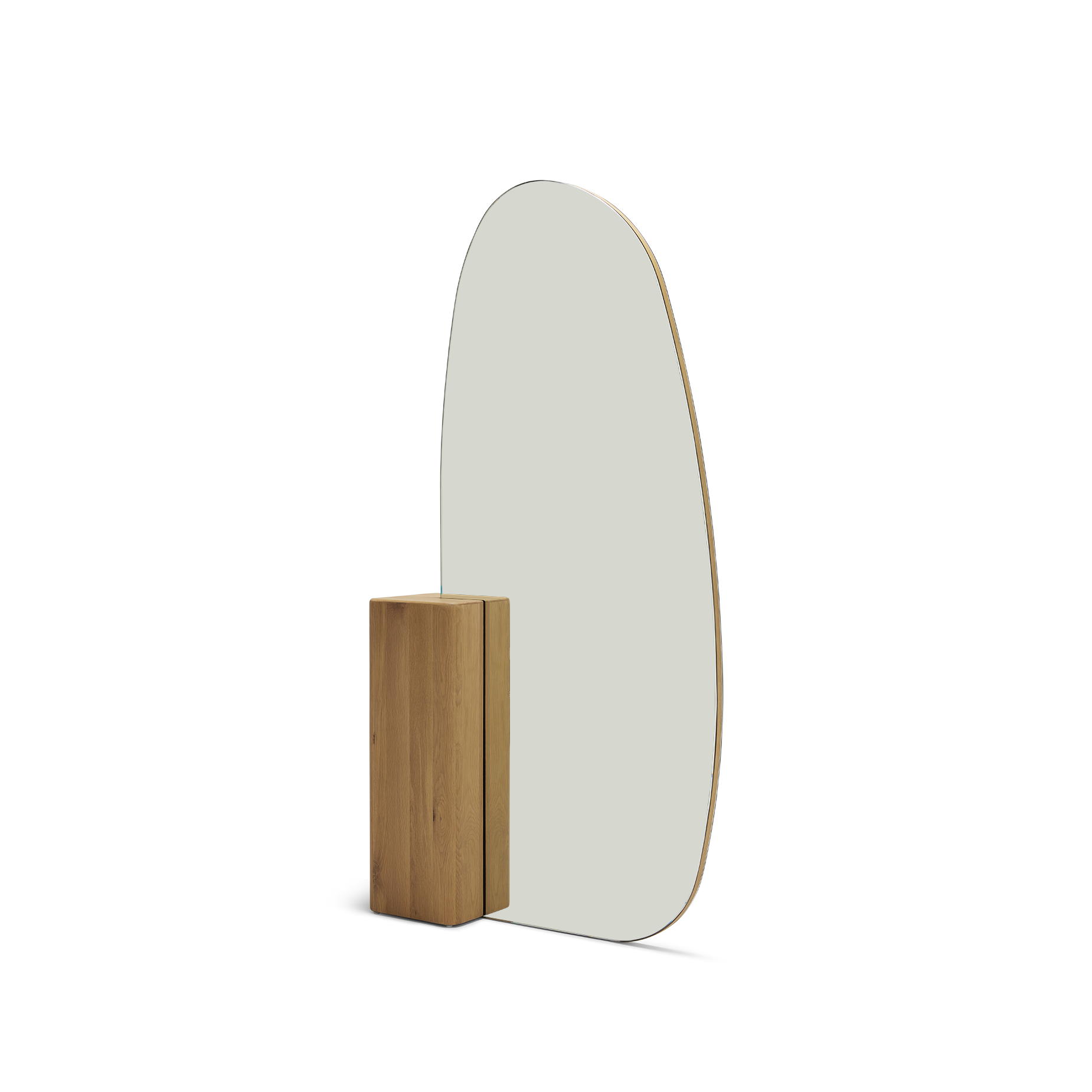 Block Floor Mirror - [ Oak ]