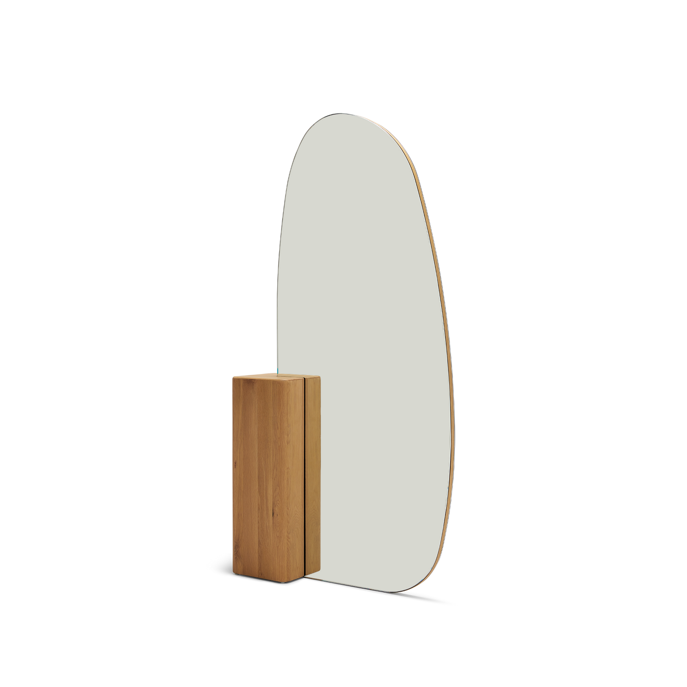 Block Floor Mirror - [ Oak ]