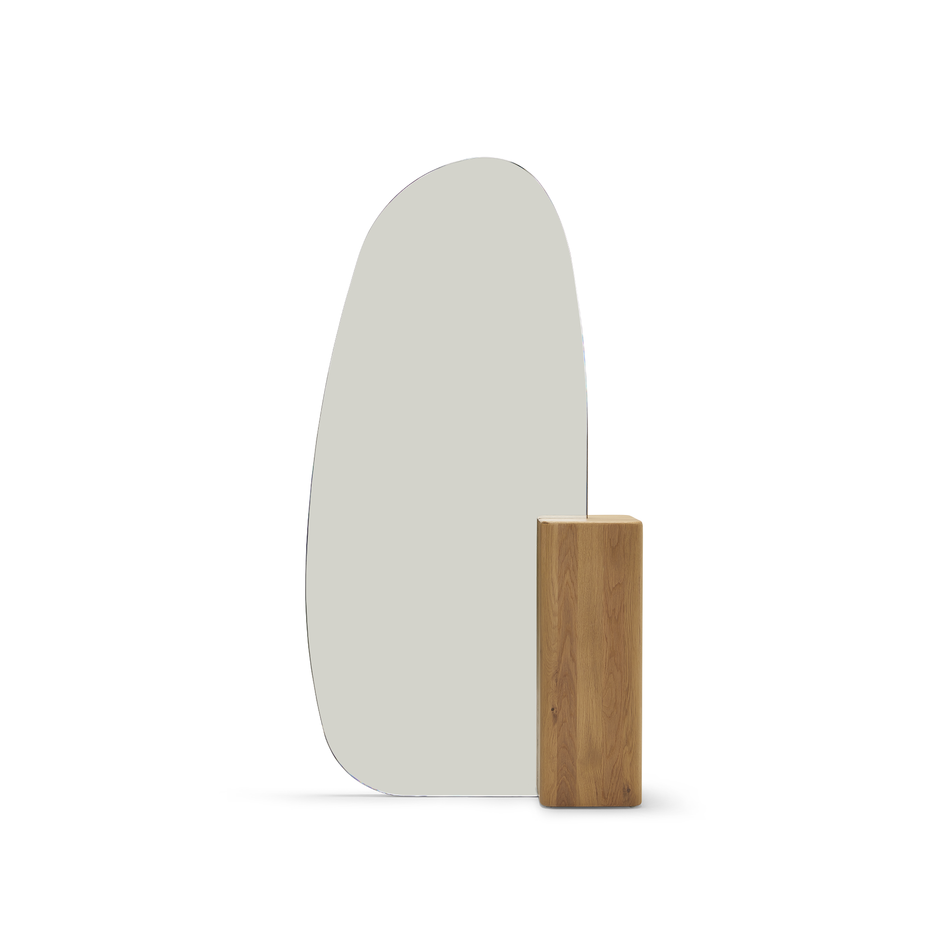 Block Floor Mirror - [ Oak ]
