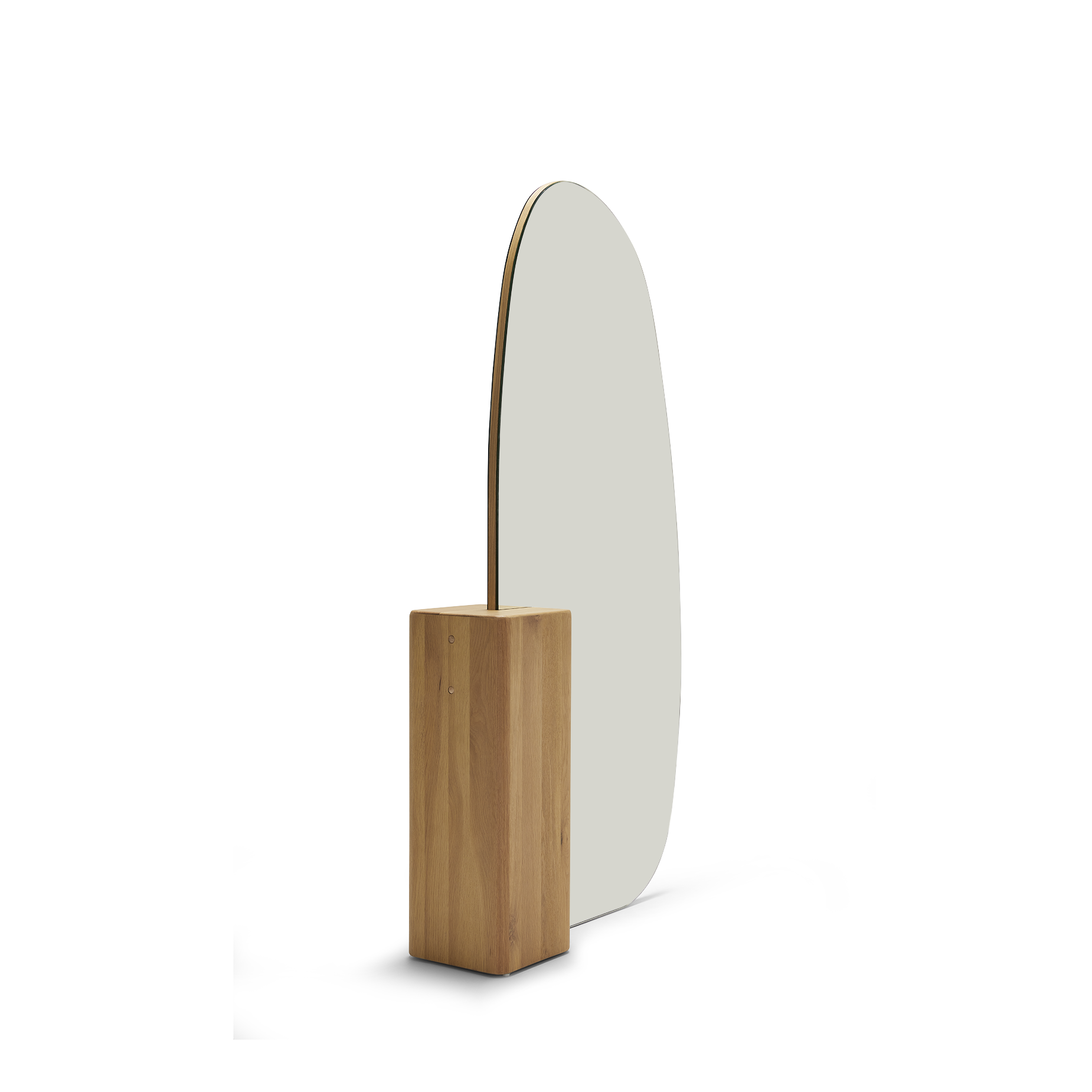 Block Floor Mirror - [ Oak ]