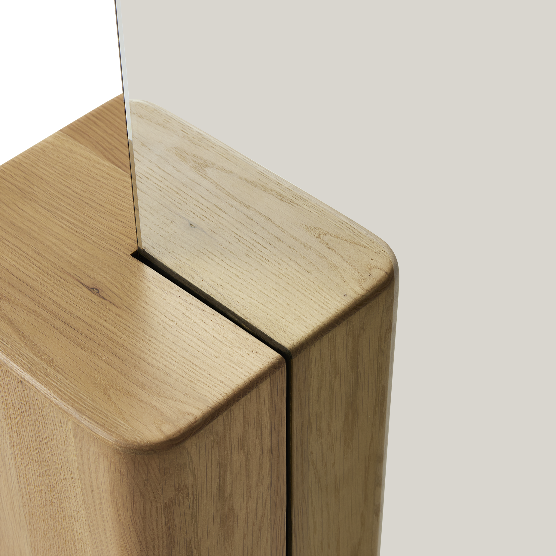 Block Floor Mirror - [ Oak ]