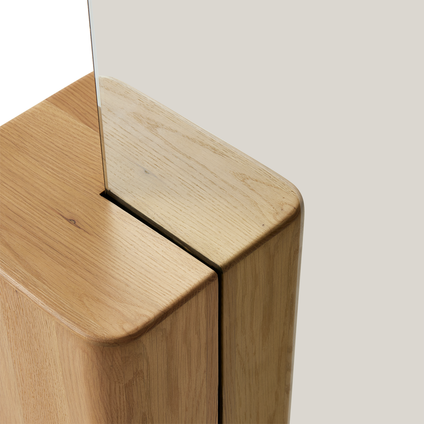 Block Floor Mirror - [ Oak ]