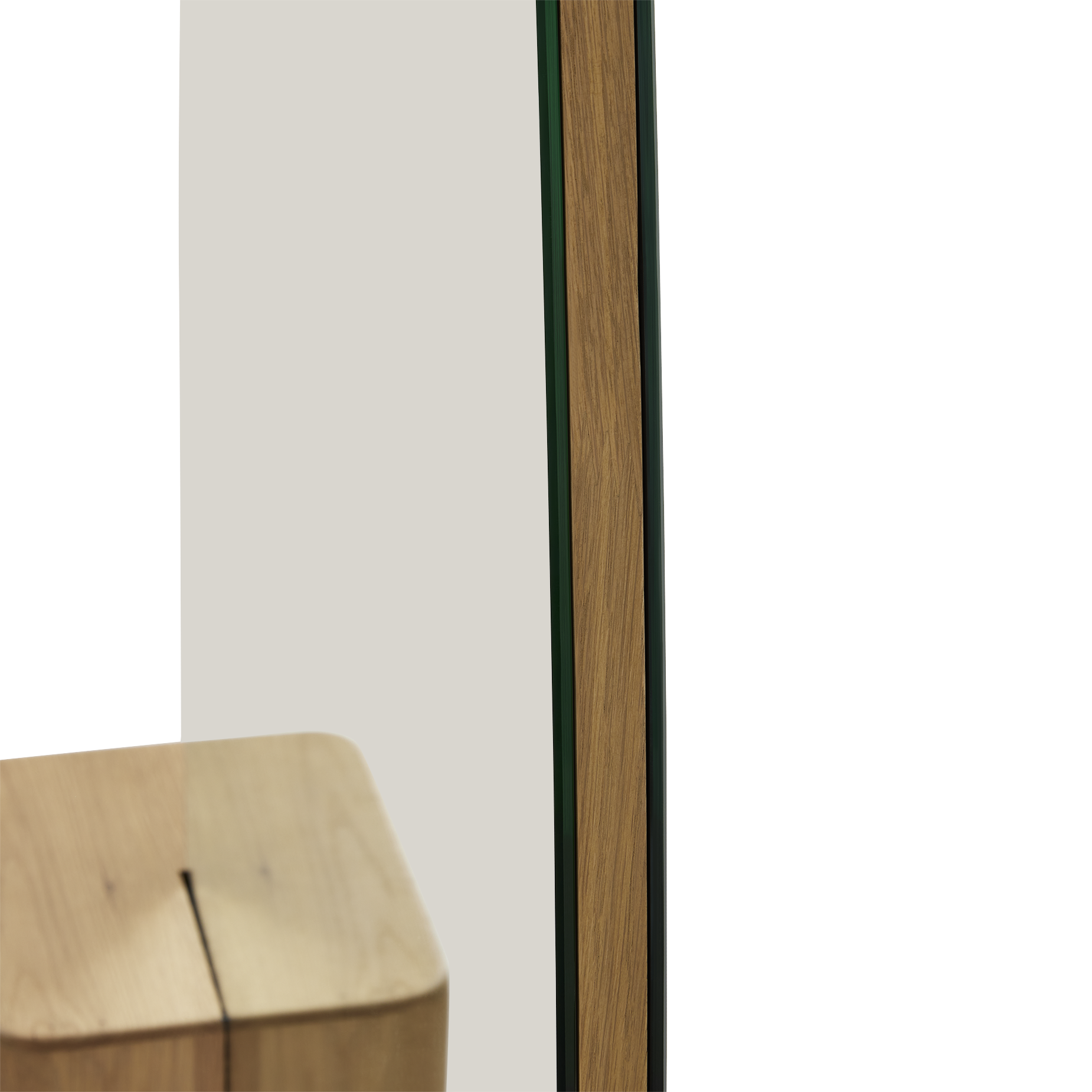 Block Floor Mirror - [ Oak ]