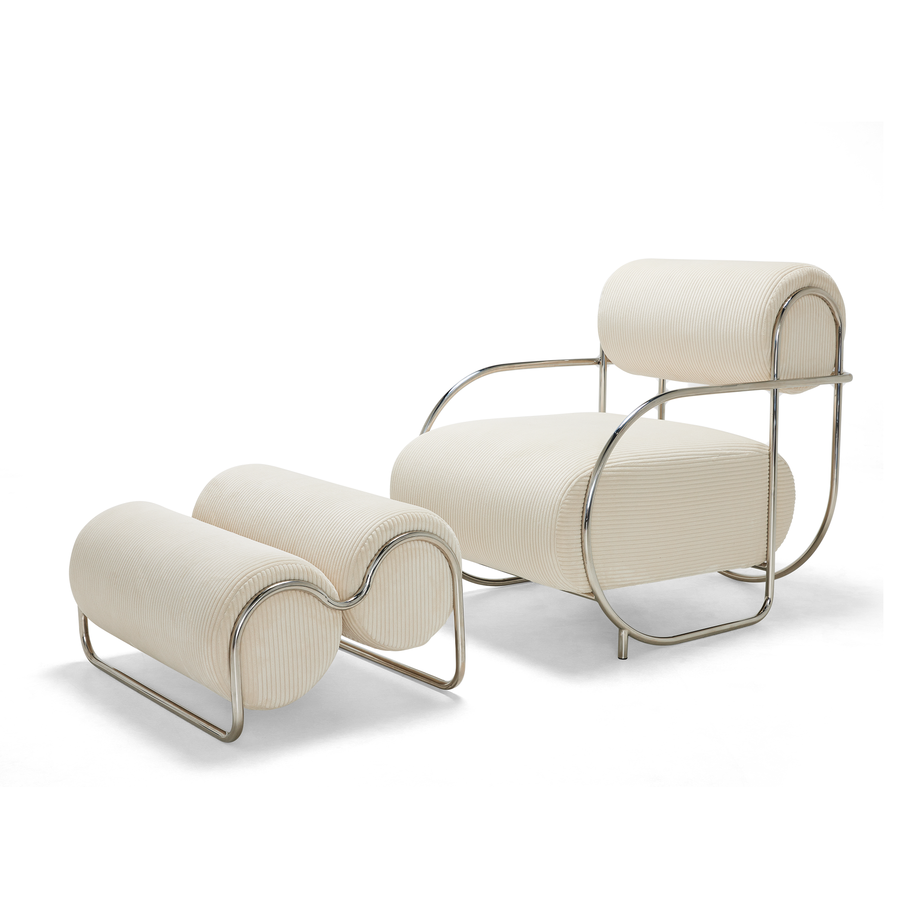 Chromeo Armchair & Ottoman - [ Sorrento Moon ]