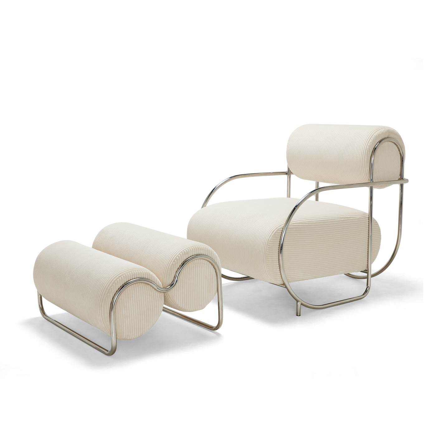 Chromeo Armchair & Ottoman - [ Sorrento Moon ]