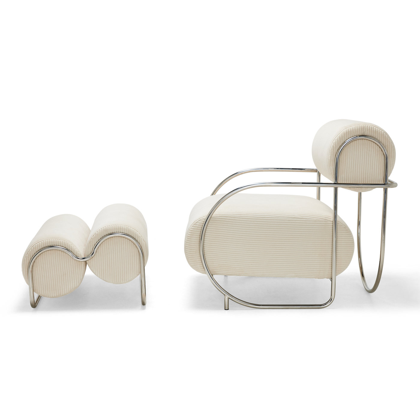 Chromeo Armchair & Ottoman - [ Sorrento Moon ]