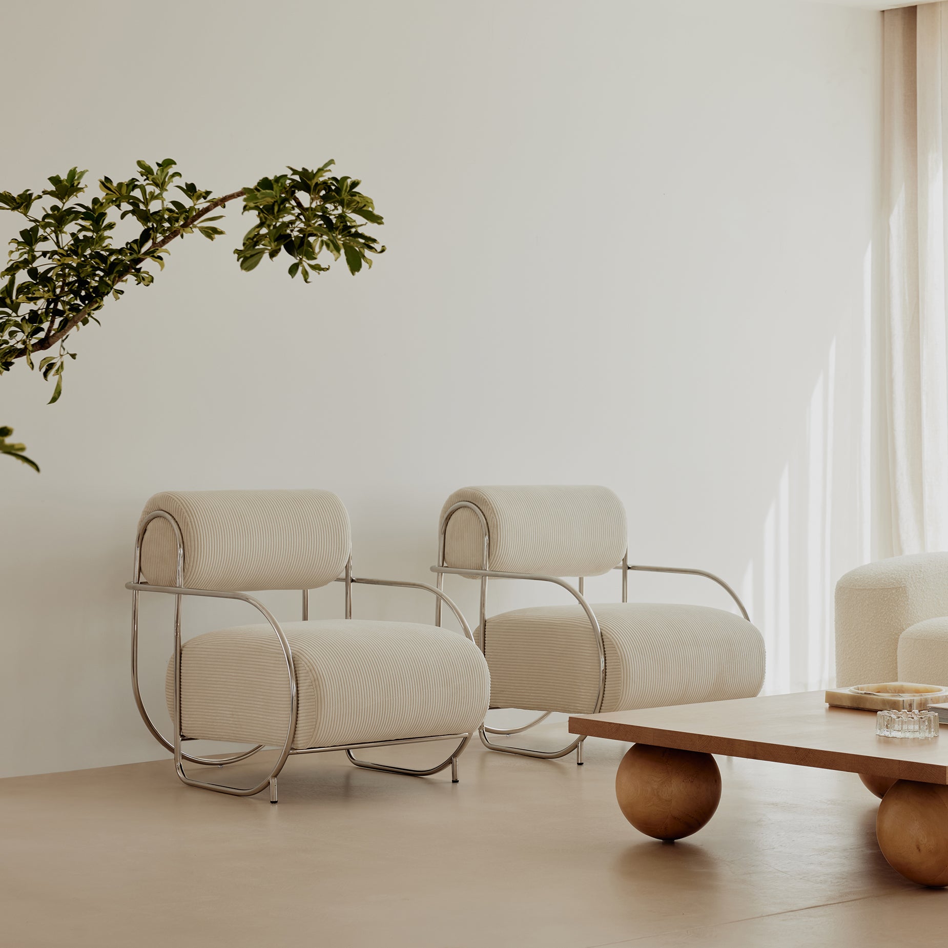 Chromeo Armchair & Ottoman - [ Sorrento Moon ]