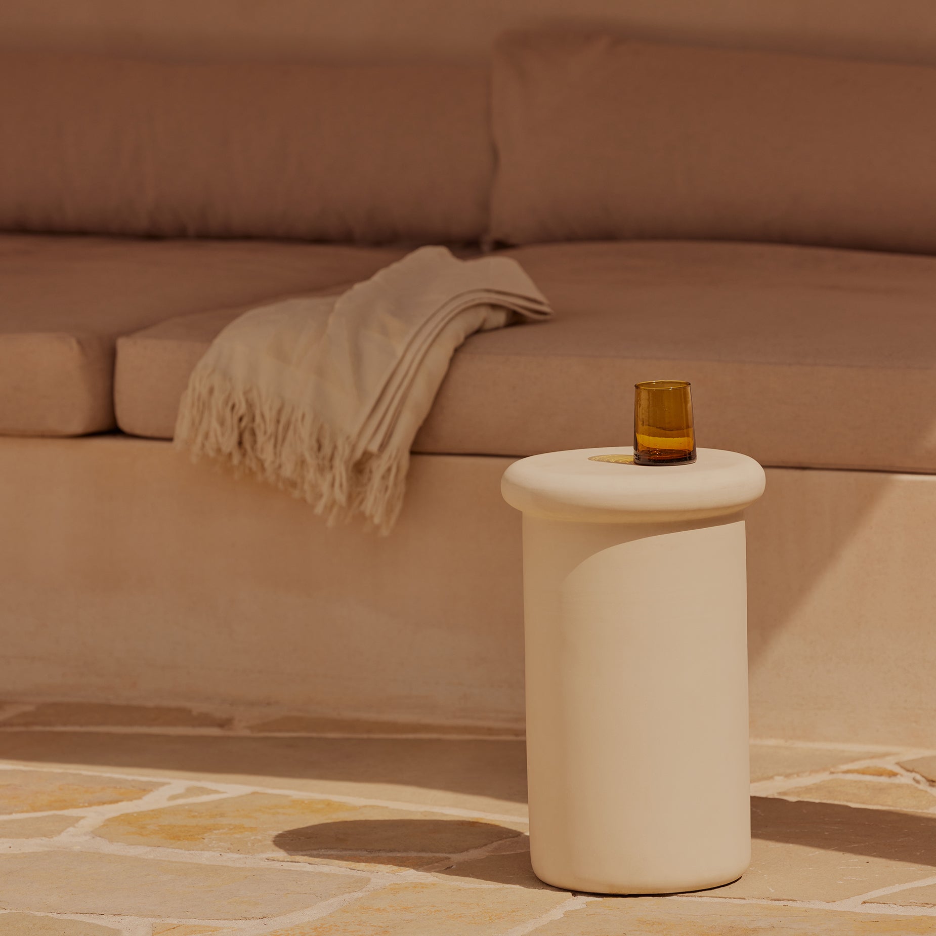 Earth Outdoor Cocktail Table - [ Concrete Husk ]