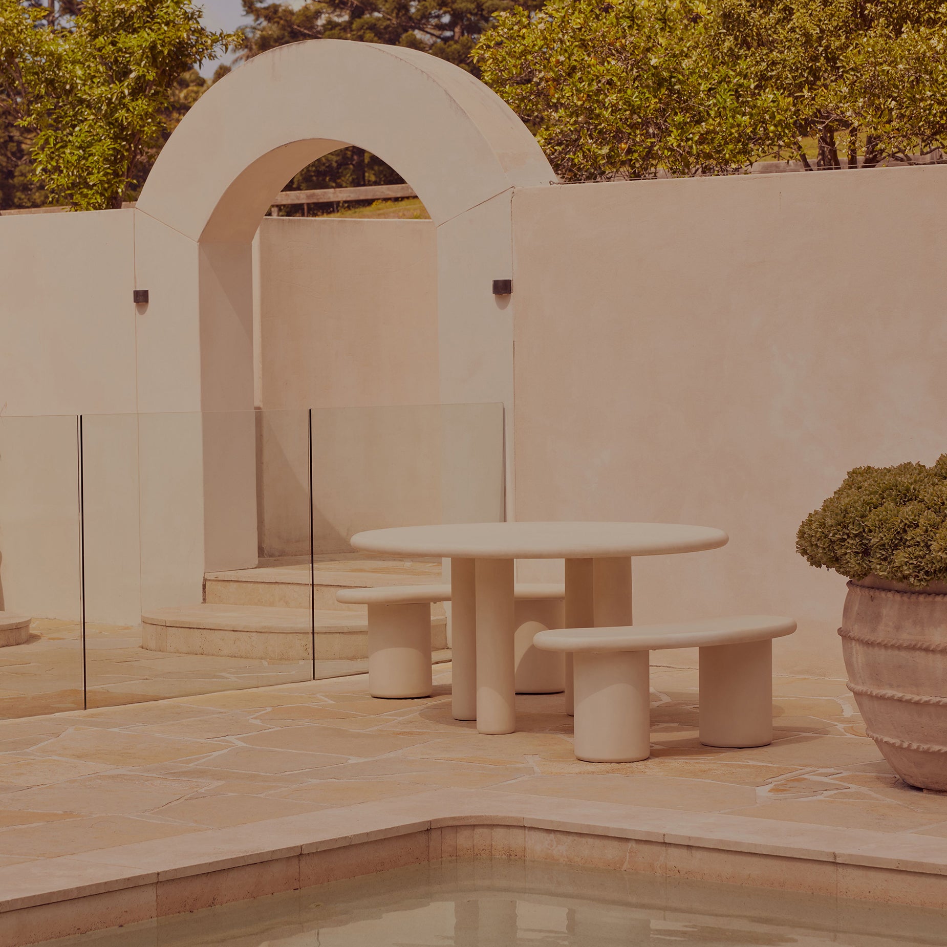 Earth Outdoor Bench - [ Concrete Husk ]