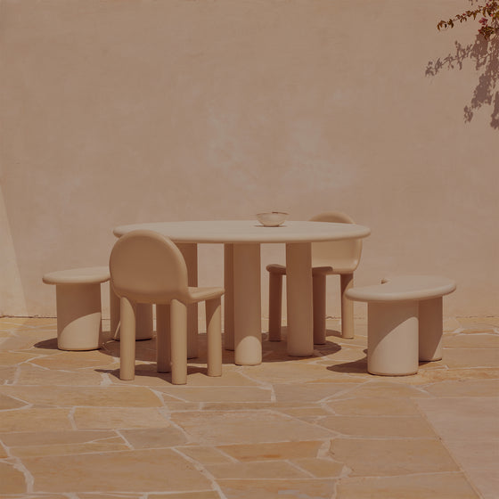 Earth Outdoor Dining Table - [ Concrete Husk ]