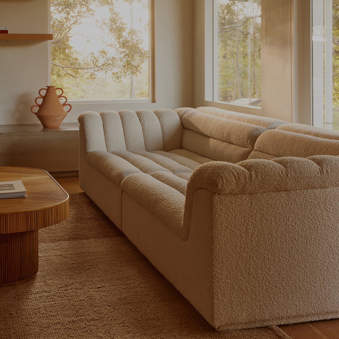 Sofa Qsof Float 4 Seat Sofa - Bronte La Creme | ELLISON STUDIOS.
