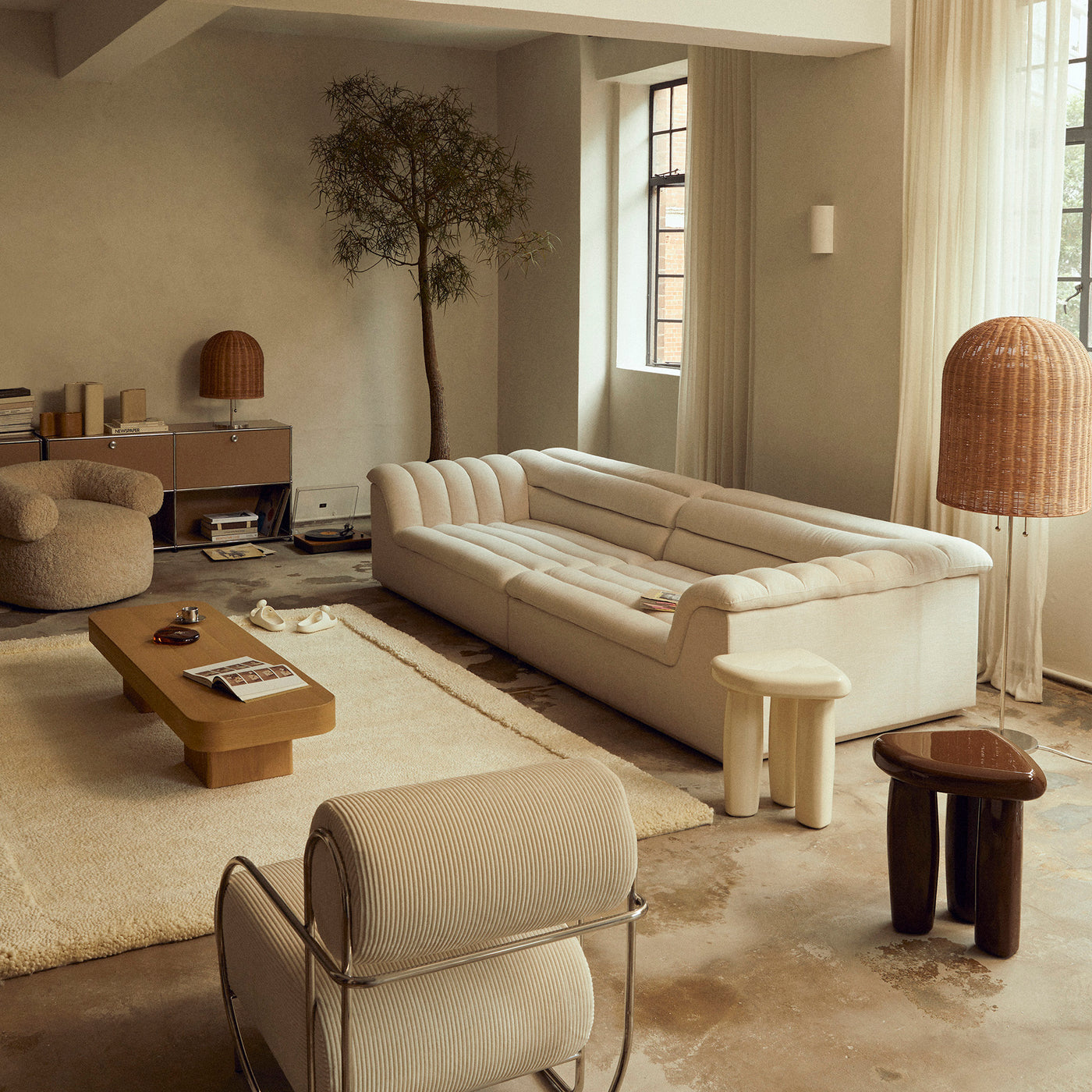 Float 4 Seat Sofa - [ Byron Oyster ]