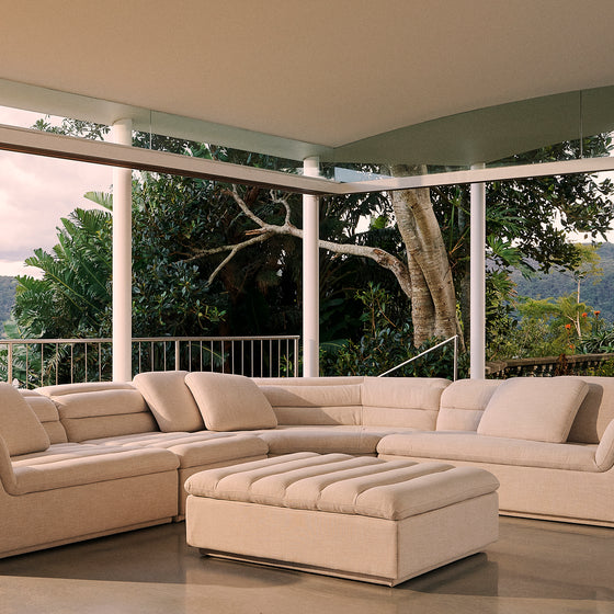 Float Ottoman - [ Byron Oyster ]