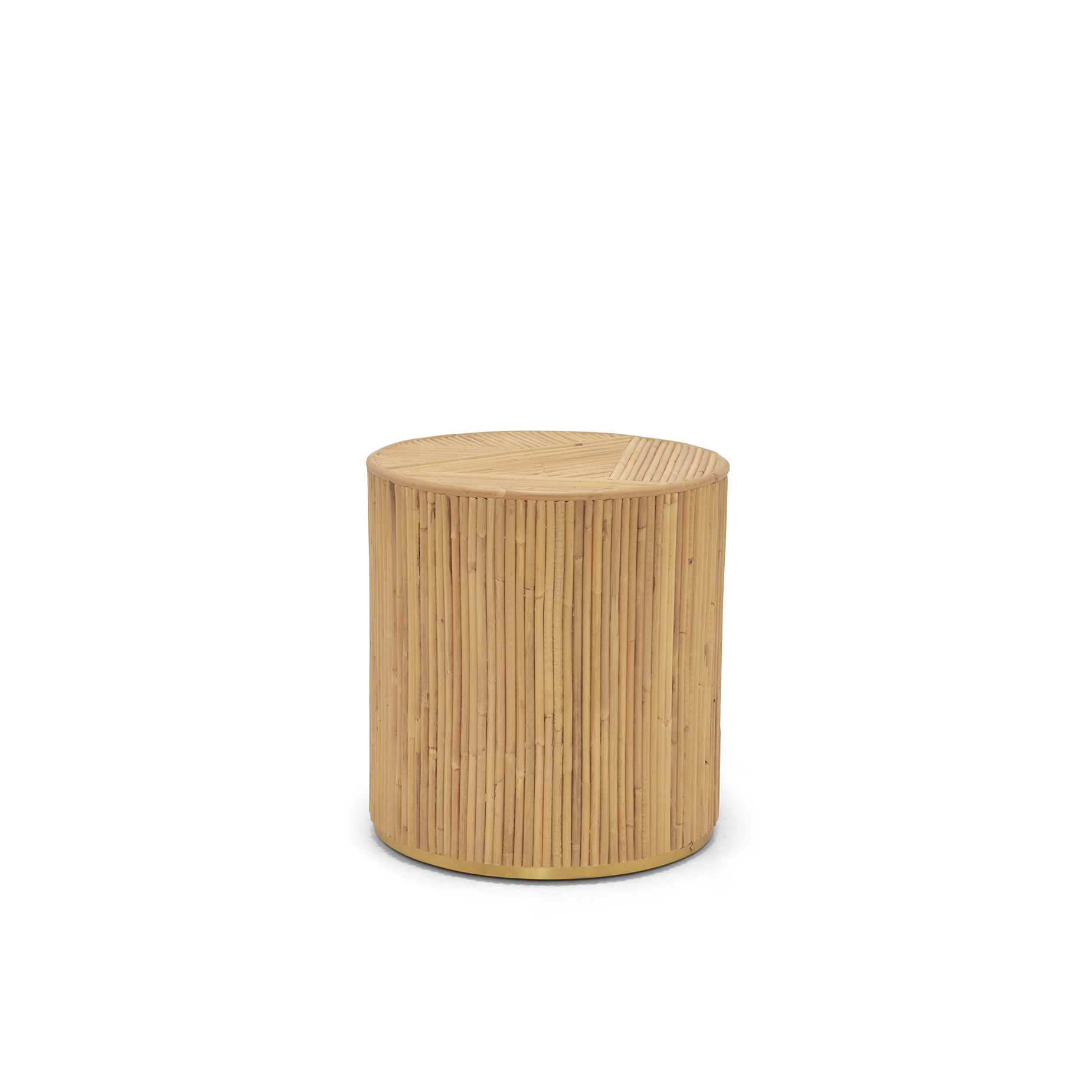 Freddie Side Table - Rattan / Brass – ELLISON STUDIOS.