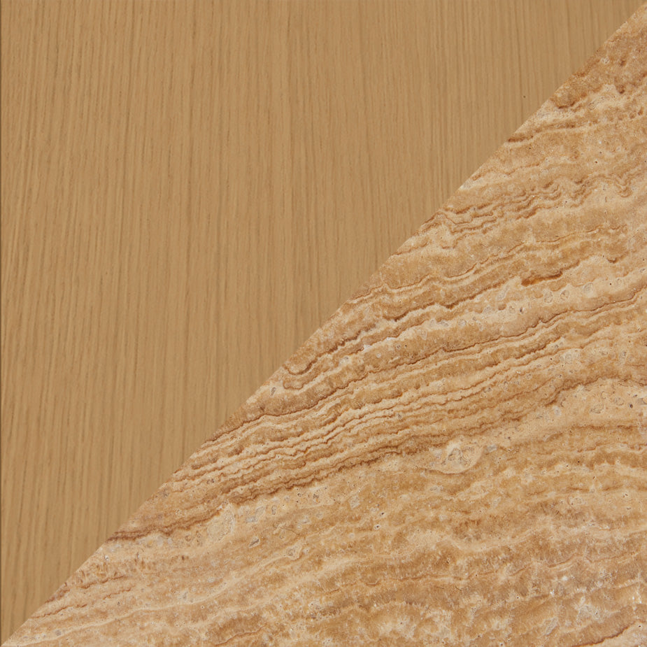 Material Swatch - [ Oak & Travertine ]