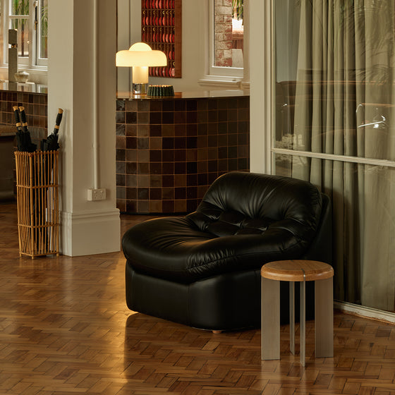 Glove Leather Occasional Chair - [ Simpson Noir ]